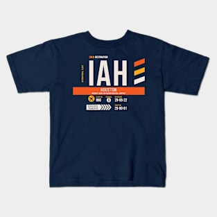 Vintage Houston IAH Airport Code Travel Day Retro Air Travel Kids T-Shirt